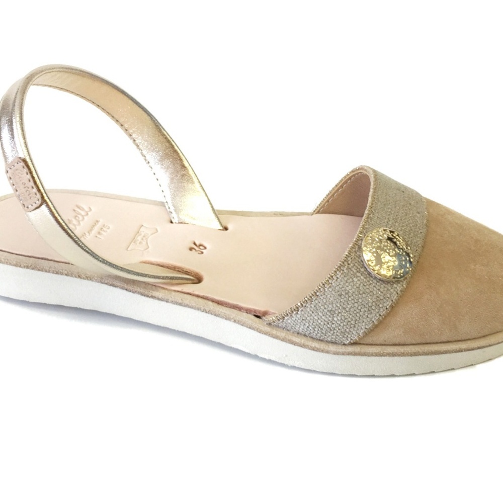 Menorquinas Detail Tan Suede